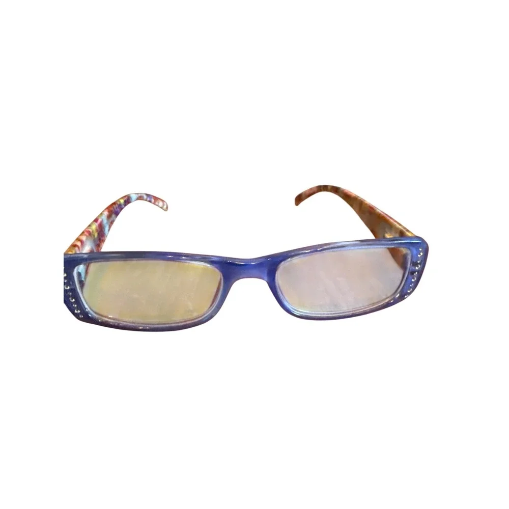 Loma Lovegrove Women's Purple‎ Floral Rhinestone Reading Glasses Frames 1.50